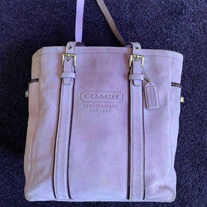 COACH Suede Leather Lavender Tote Handbag used